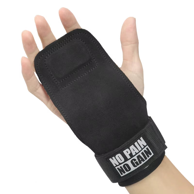 Cowhide Gym Grips Gloves Weightlifting Fitness Pull up Crossfit Workout Equipment Anti-Slip Wear-Resistance Palm Protection