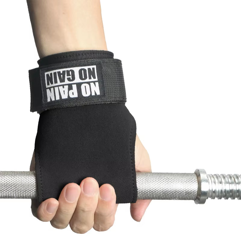 Cowhide Gym Grips Gloves Weightlifting Fitness Pull up Crossfit Workout Equipment Anti-Slip Wear-Resistance Palm Protection