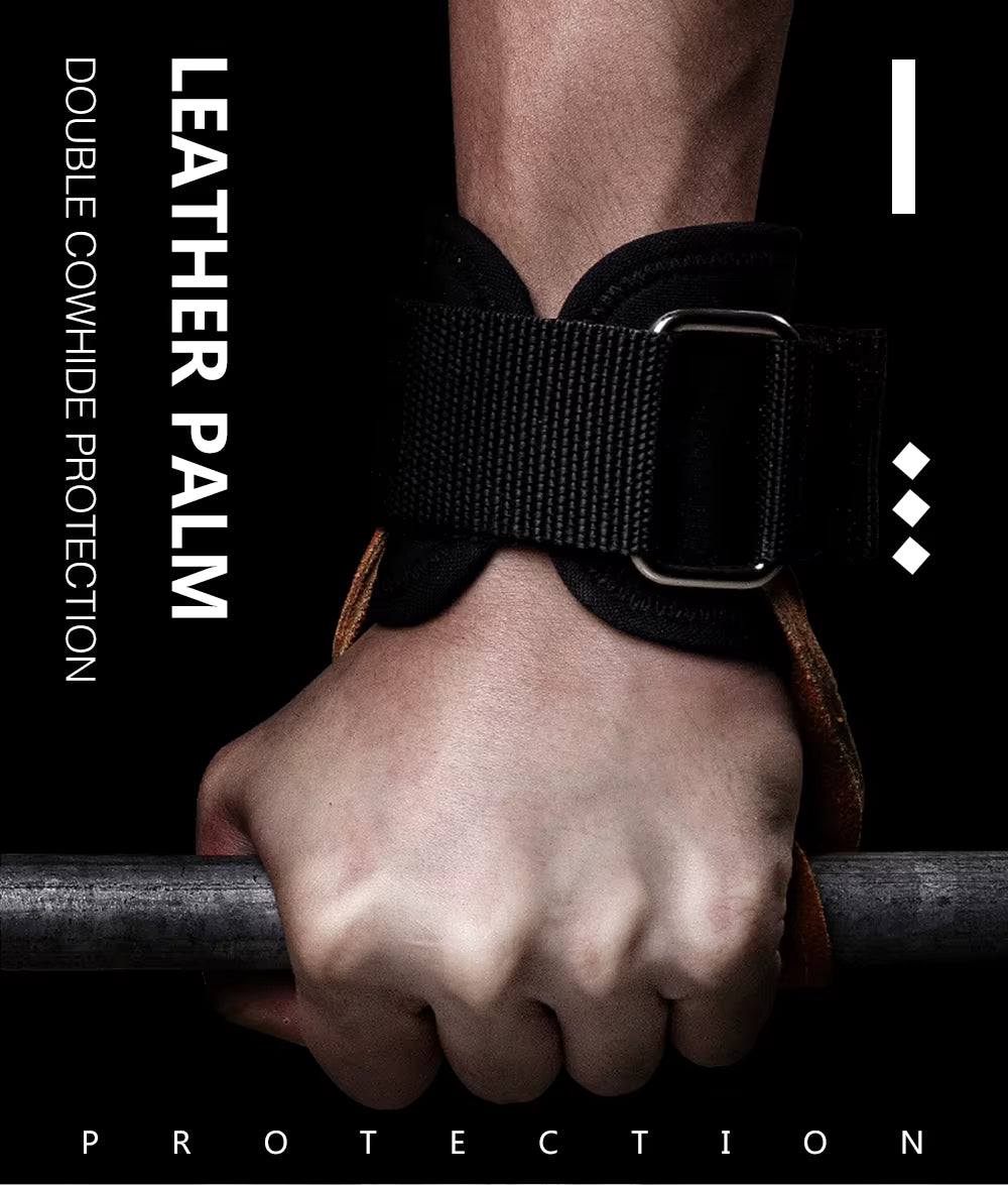 Gants de Musculation MaxiGrip Pro - Protection Paume en Cuir Véritable